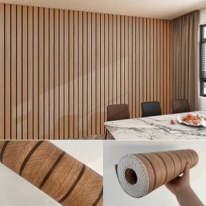 Thick Brown 3D Imitation Grille Wallpaper 40cmx3m Self Adhesive Wall Sticker Waterproof for Bedroom Living Room Kitchen Ceiling