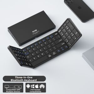 B．O．W | Bluetooth Foldable Keyboard and Mouse Set Multi-Device Compatible Quiet Typing
