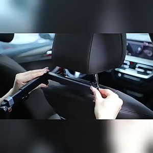 Car Back Seat Tablet Holder – 360° Rotating Mount for iPad & Phones 5-13” Adjustable Telescopic Arm Fits All Headrests