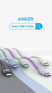 Anker USB C to USB C Cable 3ft/6ft 240W Fast Charging Upcycled-Braided Nylon Type C Cable A82E2