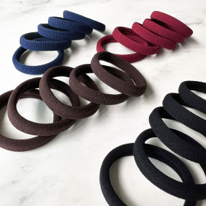 [SG | Seamless & Tight] 5-10pc 5cm High Elasticity Thick Black Hair Tie Hair Rope Ponytail Hair Band for School Student and Office Outfit Dress Up