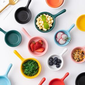 Masely Ceramic Soy Sauce Bowl Mini Seasoning Dish with Single Handle For Seasonings Make Desserts
