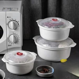 Microwave Safe Food Grade Plastic Bowl for Soup Instant Noodles Heatable Rice Box Steamer Kitchen Cooking Utensils Storage Container