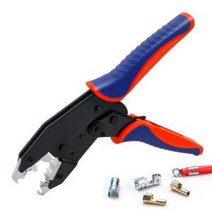HS-2048 Spark Plug Wire Crimping Pliers Ratchet Terminal Crimper for Automotive Auto Ignition Cable Connectors 8-8.5mm