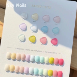 ชุดน้ำยาทาเล็บเจล SANSU 12 สี ชุดสีมาการอง（Macaron color series）พร้อมแผนภูมิสีฟรี พร้อมส่งทันที