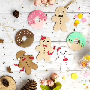 PAPUS Christmas Decorative Gingerbread Man Bookmark Handmade Craft Punch Cutter Doughnut Shaped Paper Cutter Tool for Scrapbooking