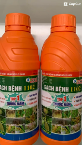 Sạch bệnh 1102 Trị bệnh nấm hồng trên sầu riêng nấm hồng trên chanh cam quýt hiệu sạch bệnh 1102 1L phun 400-600L nước