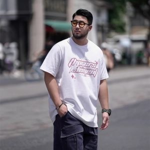 Loose Fit Summer New plus Size Mens T-shirt Half Sleeve Crew Neck Spray Ink Casual Comfortable Breathable Short Sleeve T-shirt