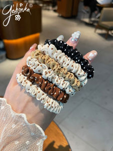 สินค้าใหม่ต้นฤดูใบไม้ร่วง2021ยางรัดผมสีชานมเกาหลียางรัดผมไส้กรอกเล็กแบบเรียบง่ายเชือกมัดผมลายจุดมีเอกลักษณ์พิเศษที่นิยมในโลกออนไลน์