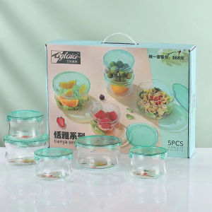 ชุดกล่องอาหารกลางวันแก้ว Agléa Buckle: กระจก Borosilicate ทนความร้อน รูปทรงสี่เหลี่ยมผืนผ้า เหมาะสําหรับผู้ใหญ่ในสํานักงานหรือโรงเรียน