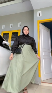 Rok Plisket Jumbo Wanita Muat BB 100 kg Bahan Hyget Premium Tebal Dan Mayung