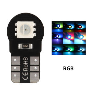 KEVANLY | 10Pcs W5W T10 LED Bulb Car Interior Light 194 168 LED Signal Lamp 5050 2SMD RGB Colorful License Plate Lights No Error