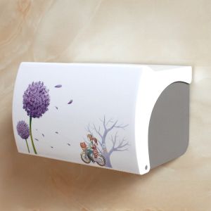 Waterproof Toilet Paper Holder Wall Mounted Paper Towel Box Bathroom Accessories No Drilling Required Plastic Material