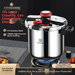 RONGCHUAN | High Pressure 316 Stainless Steel Pressure Cooker 10L