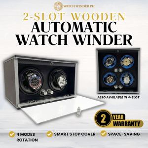 2 / 4 Slots Luxurious Wooden Design Automatic Watch Winder with 4 Rotation Modes | 2 YRS LOCAL WARRANTY