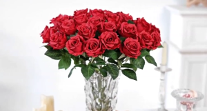 Red Rose Artificial Flower Fake Flower for Home Party Rose Artificial Flower Wedding Party Decoration Valentines Day Mothers Day Gift Artificial Roses Flower Home Decor Plant Ornaments
