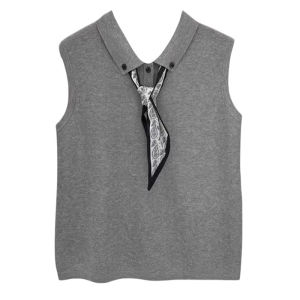 YUEZHONGWEI | French Collar Ice Silk Knit Womens Summer Slim Polo Shirt