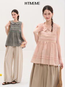 HTMEME | Lace Ruffled Peter Pan Collar Sleeveless Top