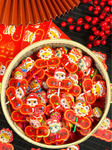 Festive New Year Cartoon Snake Baby Theme Lollipop Card Decorative Paper Card for Kindergarten Children Small Holiday Gifts