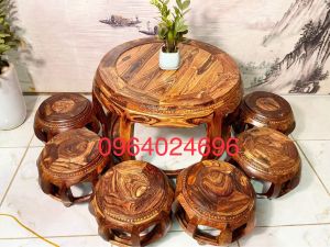 bộ bàn ghế đôn trống gỗ Cẩm ( có ship toàn quốc )
