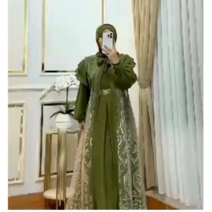 Nashita Dress Set Outer/Gamis Brokat Dewasa Terbaru 2025