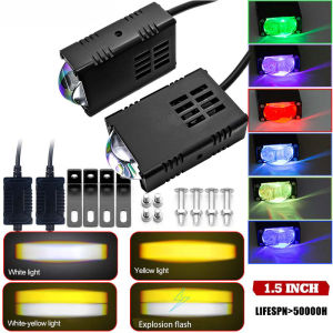 2PCS Car Grille Light Motorcycle Spotlight Auto Auxiliary Front Grille Running Light Amber/White  For Off Road Trunk SUV