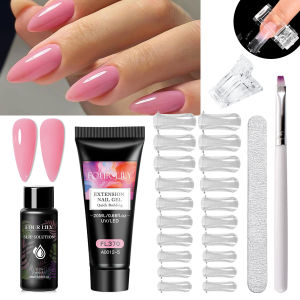 Bộ Sơn Móng Tay Gel Nối Dài Nhanh 20ml Màu Hồng Nude Trắng Sữa Bền Lâu Thân Thiện Với Môi Trường Bộ Dụng Cụ Làm Móng Nghệ Thuật Với Sơn Móng