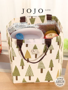 Insulated Cotton Linen Lunch Box Bag Portable Food Storage Bag Nordic Style Universal Use Handbag  Trend Household Organizer