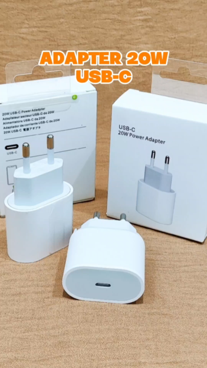 Power Adapter Charger 20W USB C Fast Charging Batok Kepala