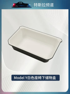 White Double Layer Seat under Storage Box for Tesla Model Y Car Interior Organizer Accessories Durable Waterproof Nordic Style