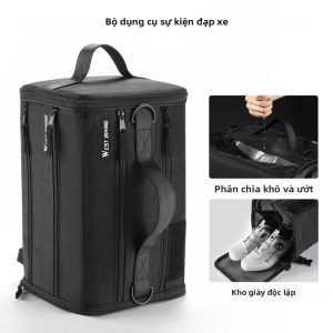 West Biking | WEST BIKING 22L Túi Đựng Đồ Đi Xe Đạp Túi Đeo Vai Xe Đạp Chống Thấm Nước Có Túi Túi Xách Tách Ngăn Khô/ướt Túi Đựng Dụng Cụ Thể Thao Ngoài Trời Đa Năng Màu Đen