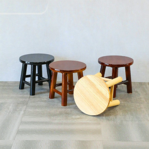 Storage Round Wooden Stool