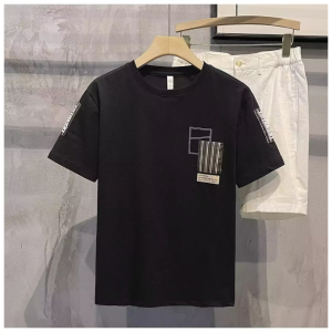 Mens Short Sleeve T-Shirt Pure Cotton Thin Standard Fit Summer Fashion Urban Style Breathable Printed Polo Shirt Half Sleeve Top