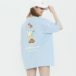 American Style Heavyweight Short Sleeve Womens T-shirt Summer Black Slimming Pure Cotton Cat Half Sleeve Niche Design Loose Top