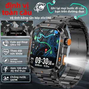 Đồng Hồ Thông Minh Thể Thao Quân Sự GPS 2025 Dành Cho Nam Chống Nước 3ATM Tích Hợp La Bàn Pin 540mAh Gọi Bluetooth Theo Dõi Nhịp Tim Tương Thích Với Android Và IOS