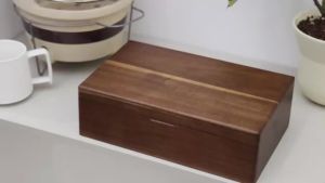 Wood Tea Bag Organizer with Lid Multi Functional Compartment Dustproof Elegant Tea Bag Storage Box for Countertop