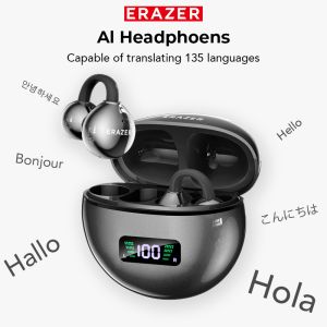 ERAZER XF55 OWS Ear Clip Bluetooth Earbuds AI Translator Open Ear Headphones ENC Noise Cancelling HD Stereo IPX5 Longlife