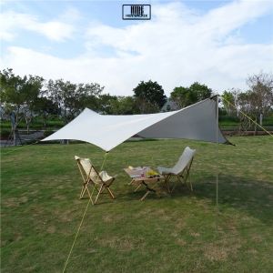 3X4 Ngoài Trời Bạt Lều Lục Giác Tấm Che Nắng Tán Chống Thấm Nước Nơi Trú Ẩn Cho Dã Ngoại Cắm Trại Bạt Phủ Pergola Flysheet Cho 3-4 Người