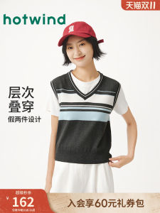 Soft Knitted Short Sleeve Womens Top High Intelligence Stripe Pattern Commute Style Regular Fit Fashionable Autumn New Arrival