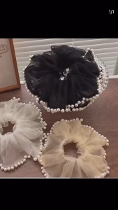 Dây buộc tóc lưới phong cách Hàn Quốc đa năng retro cao cấp dây buộc tóc ngọc trai dây buộc tóc co giãn dây buộc tóc đuôi ngựa