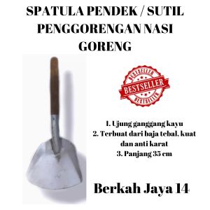 SPATULA NASI GORENG UKURAN PENDEK DAN PANJANG SUTIL SUDIP SODET IRUS ALAT MASAK DAPUR HARGA MURAH BERKUALITAS BAHAN BESI BAJA GAGANG KAYU