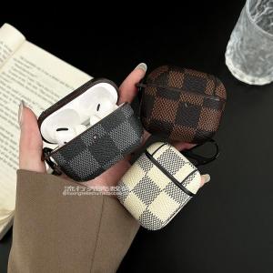 Luxury Plaid Leather AirPods pro Case for Men And Women Couple Anti-Fall Second Generation Third Generation Apple Earphone Shell