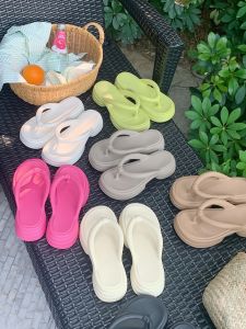 Thin Mesh Infrared Wear Fashionable All-Match Flip Flops Summer Shit Feeling Thick Sole Beach Flip-Flops Sandals for Women