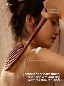 NILIYA | Back Scrubber Long Handle Soft Bristles Bathing Brush