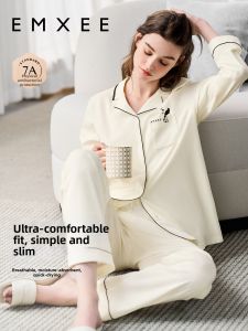 EMXEE | Built-in Pads Cotton Sleepwear Long Sleeve