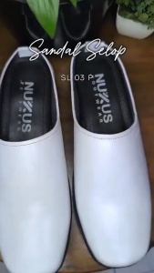 Nukus Sandal Selop Pria Kulit Sapi Asli Putih - SL 03P