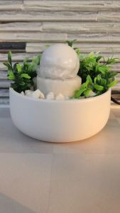 ชุดหินหมุนตั้งโต๊ะเสริมมงคล (สีขาว)