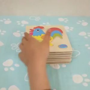 3D Wooden Jigsaw Montessori Puzzle Toys Children儿童早教益智玩具立体动物拼图  Montessori Early Education Learning Baby Kids Toys