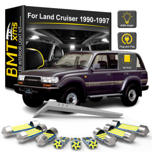 BMTxms 17Pcs For Toyota Land Cruiser 80 Series 1990-1993 1994 1995 1996 1997 LED Interior Light Bulb Kit Car LED Lamp Canbus