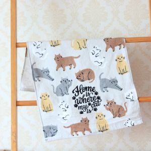 Thick Cotton Bath Towel Face Towel for Girls Cute Cartoon Design Lightweight Stitching Large Size Pure Cotton Towels